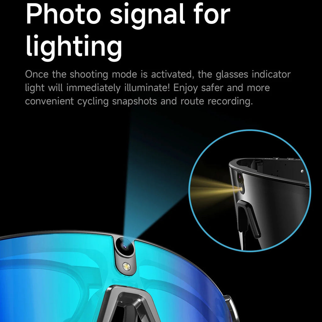 L805 Smart Cycling Glasses: First-Person View (POV) Recording with Anti-Shake Camera, 3D Stereo Speakers 8MP AI Translation
