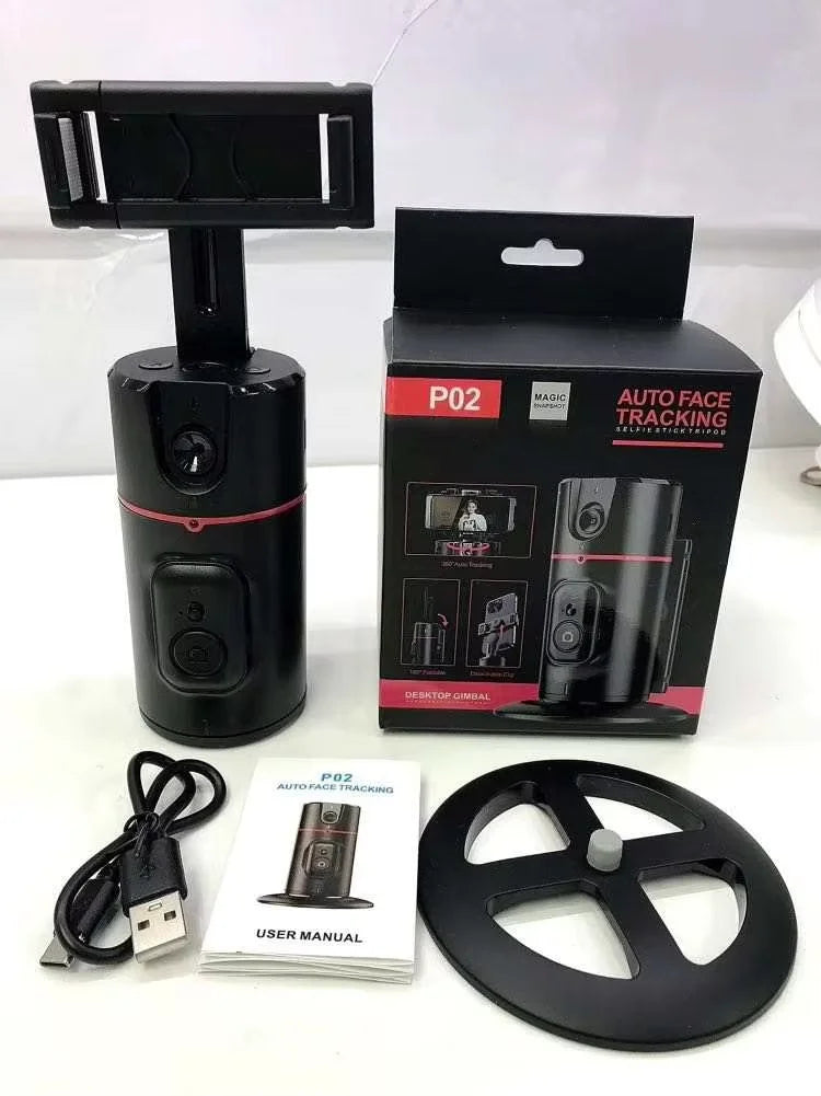 AI Intelligent Auto Face Tracking Tripod 360 Gimbal Stabilizer Phone Rotation Holder Tripod Selfie Stick for Vlog Selfie Camera