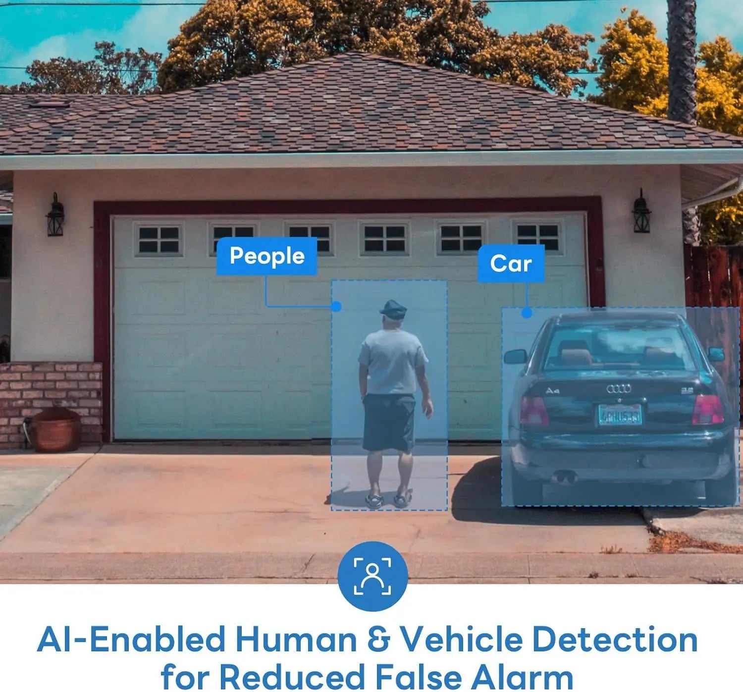 Tenda 2K QHD Outdoor Wi-Fi Security Camera 2MP CMOS Cloud Plug-in 360 Full Coverage Color Night Vision AI Human/Vehicle/Motion