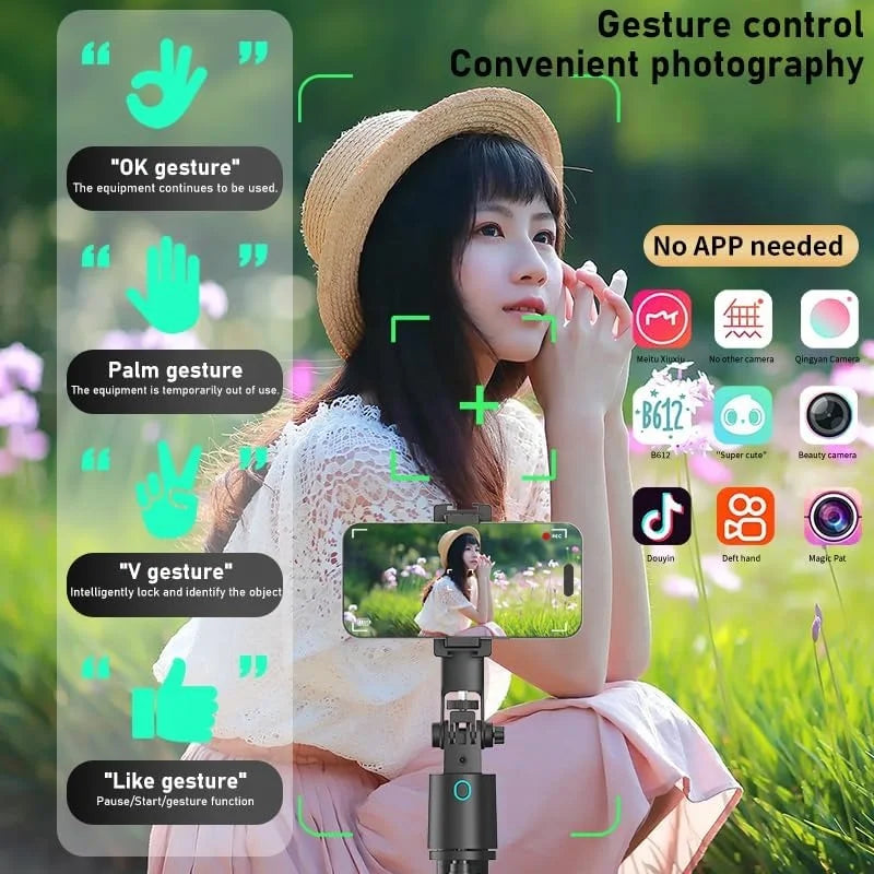 AI Face Tracking Tripod 180cm PTZ Camera Tripod Portable Foldable Wireless Remote Control Phone Auto Face Tracking Selfie Stick