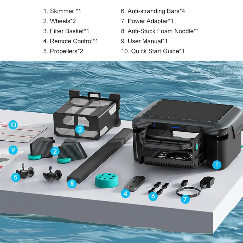High Quality Automatic Cordless Pool Robot Vacuum Cleaner Water Surface Wall Robotic Cleaning Tool for Swimming Pools