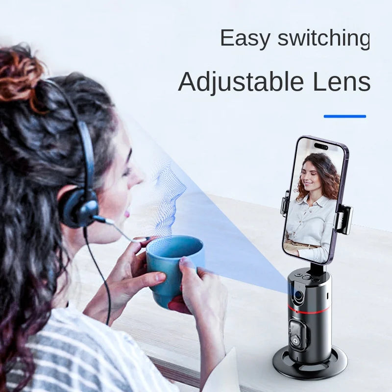AI Intelligent Auto Face Tracking Tripod 360 Gimbal Stabilizer Phone Rotation Holder Tripod Selfie Stick for Vlog Selfie Camera