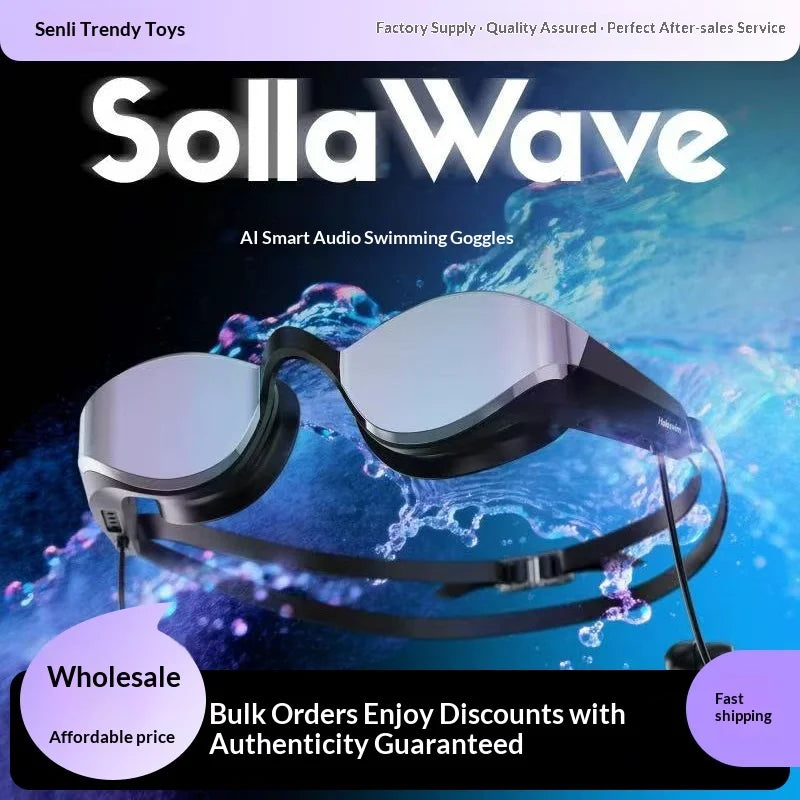 HT SollaWave AI Smart Audio Swimming Goggles with Anti-Fog Lens Music & Voice Broadcast for Myopia