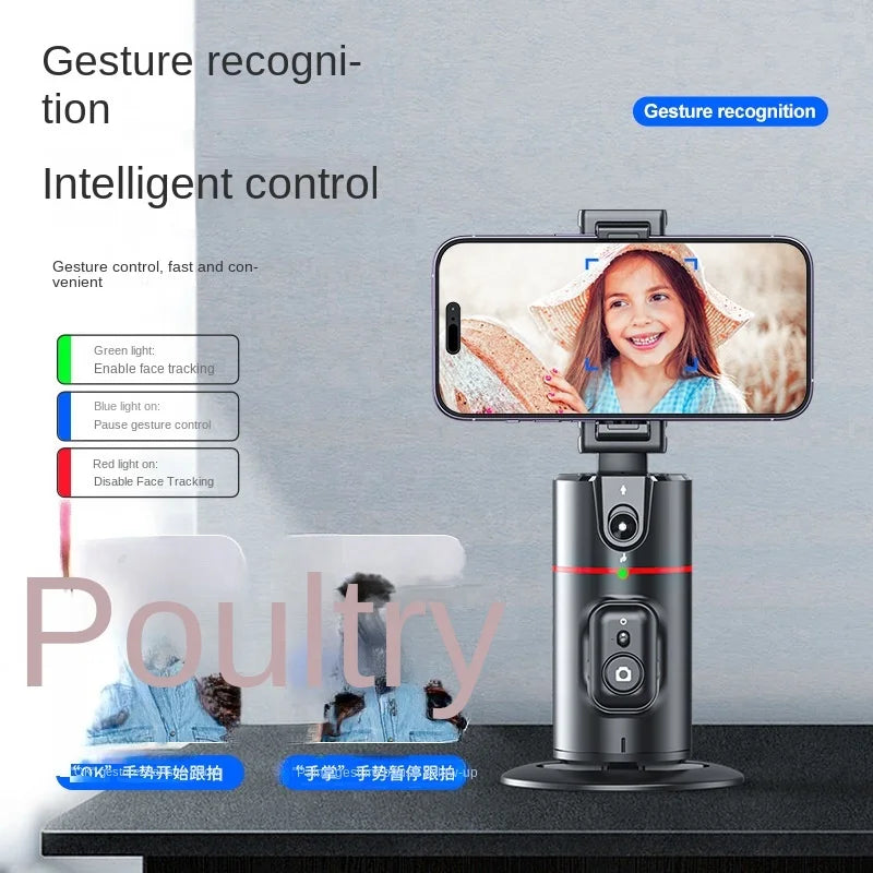 AI Intelligent Auto Face Tracking Tripod 360 Gimbal Stabilizer Phone Rotation Holder Tripod Selfie Stick for Vlog Selfie Camera