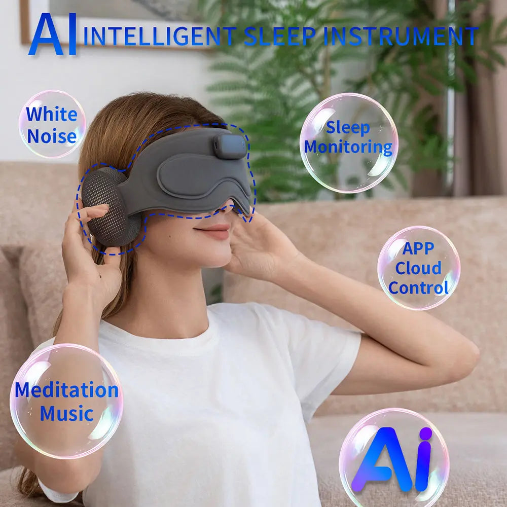 NEW AI Sleep Engine Eye Mask White Noise Relax APP Cloud Control  Meditation Music Eye Mask