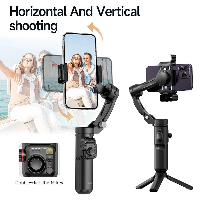 M03 3-axis Stabilizer Gimbal with AI Face Tracking  Fill Light Wireless  Microphone Magnetic Remote Control Tripod YouTube